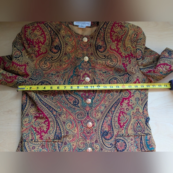 JONES NEW YORK Women Blazer VINTAGE Size 12 100% Silk Made In Korea - Picture 8 of 9